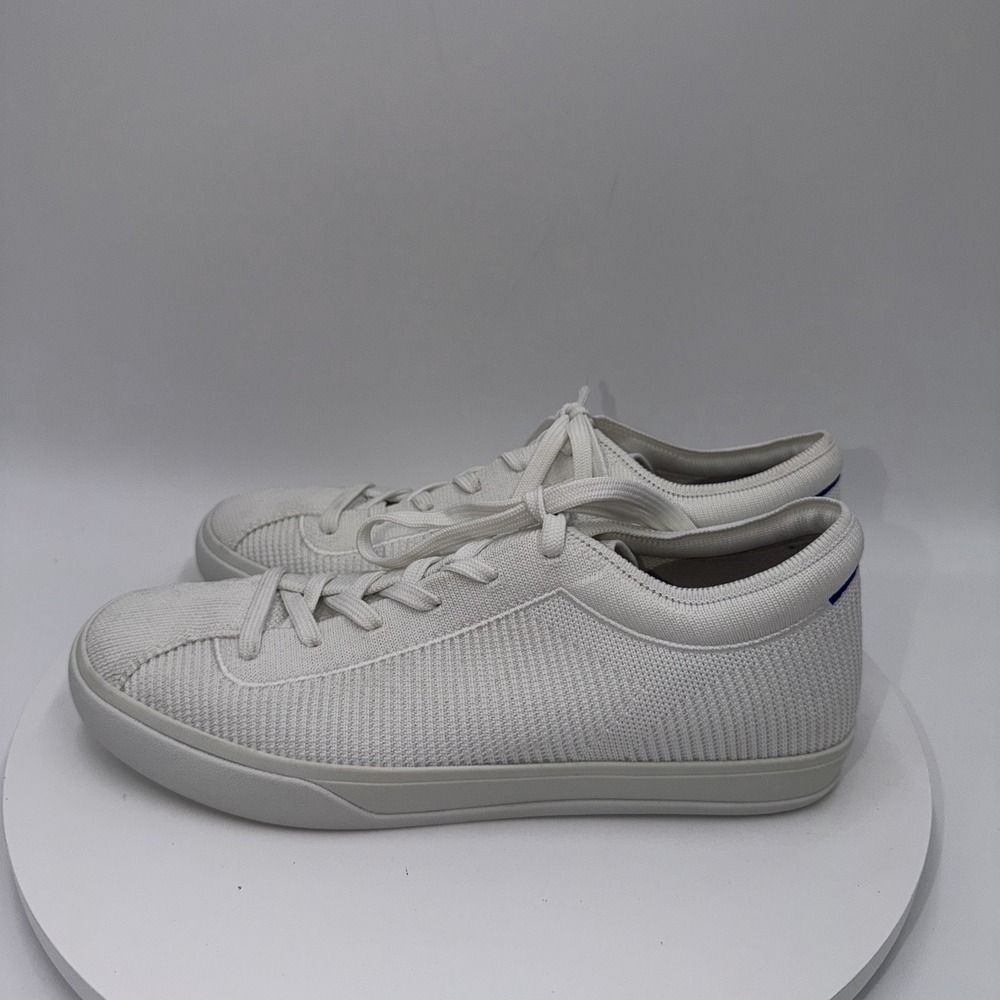 Rothy's The Lace Up Bright White Knit Fabric Shoes Womens Size 9 Sneakers
